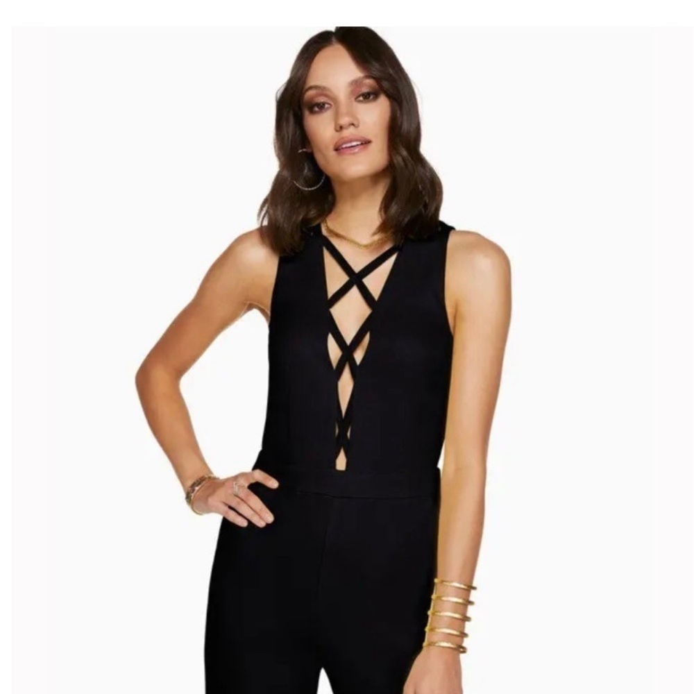 Ramy Brook Otto Cutout Flare Jumpsuit Black Sleeveless NWT - Size 6